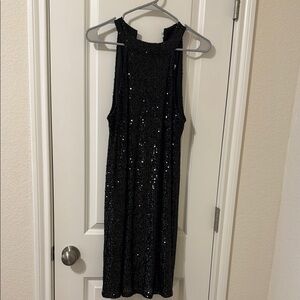 Cable & Gauge Black Sequin Mini Dress